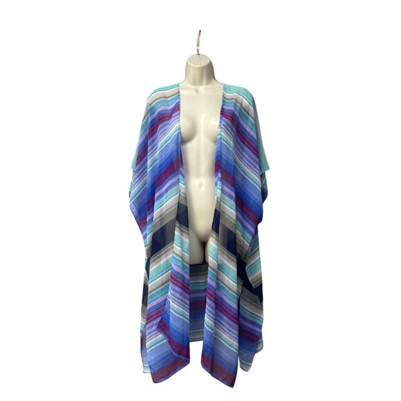 Cejon Melrose Women's Striped Duster, Multi Colored, OS - Picture 5 of 11